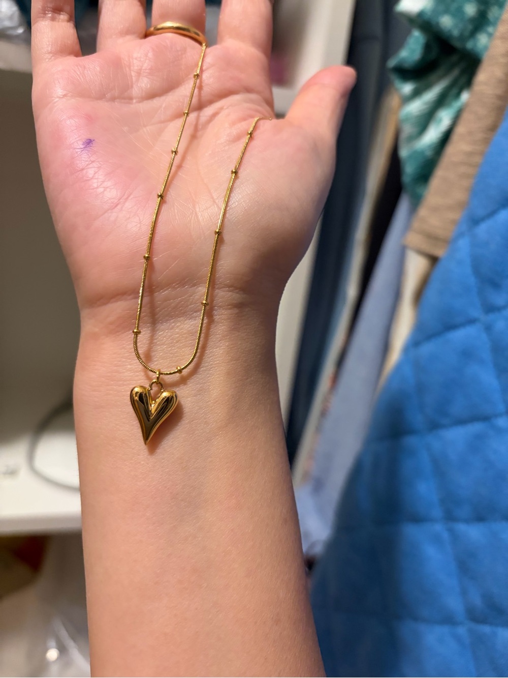 Classic Gold Heart Pendant Necklace - Elegant Gold Tone